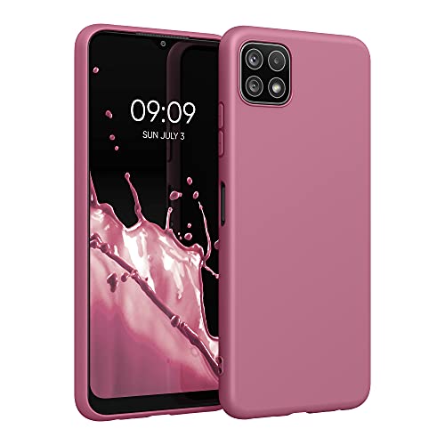 kwmobile Custodia Compatibile con Samsung Galaxy A22 5G Cover - Back Case per Smartphone in Silicone TPU - Protezione Gommata - rosa scuro