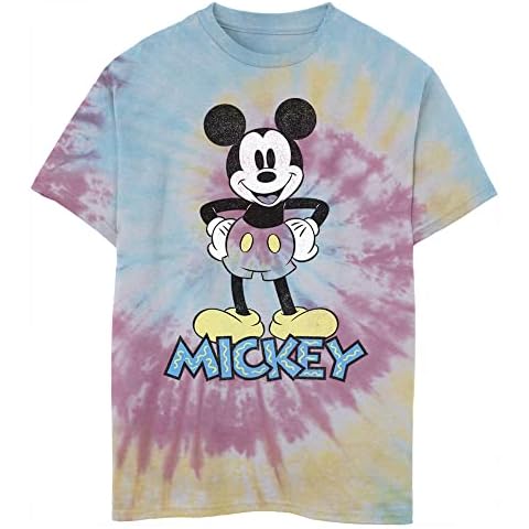 Disney Kids' 90s Mickey T-Shirt in Blue/Pink Cover