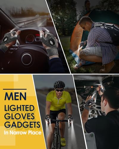 Image of PARIGO Finger Lights Lighted Gloves Led Flashlight Gloves Gifts for Men Dad | Christmas Stocking Stuffers Aults Mens Gifts for Husband Dad Who Have Everything, Cool Stuff Camping Gadgets Fishing Tools