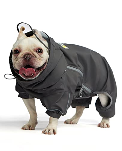 Woofo Dog Rain Coat, Waterproof & Windproof Dog Rain Coat For Wet Weather|Super Adjustable, Designed With Leash Hole And Reflective Strip，Size Medium-Large #TOP2