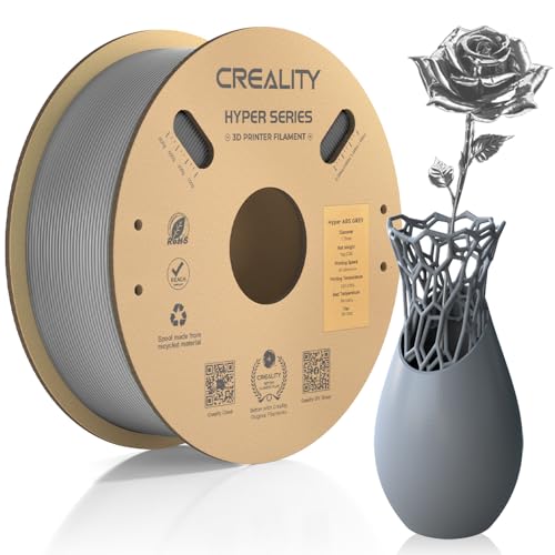 Creality Hyper ABS Filament, Grau Filament 1.75mm Hyper ABS 1KG, 3D Drucker Filament ABS Maßgenauigkeit +/- 0.03mm, 3D Druck Materialien für die Meisten 3D Drucker, 2.2lbs/Spool
