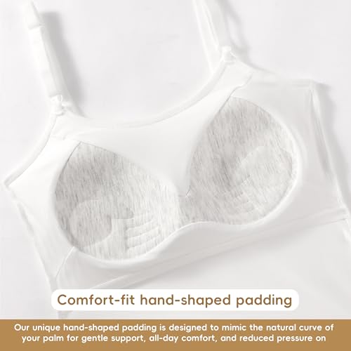 Girls Camisole with Built in Bra,Cotton Training Bras,Adjustable Straps, 2-in-1 Sports & Daily Wear(2Pack)3