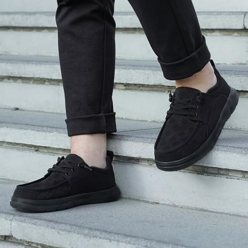 Image of 1TAZERO Men's Extra Wide Slip-On Shoes Loafers Orthopedic Diabetic Shoes for Swollen Feet Comfortable Walking with Arch Support for Plantar Fasciitis