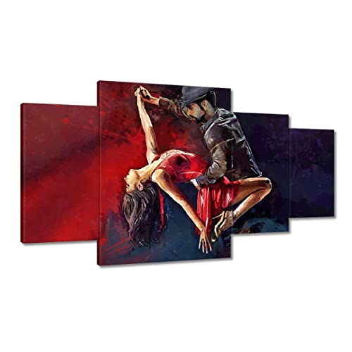 Tableau imprimé sur toile couple dansant passionné décoration murale romantique