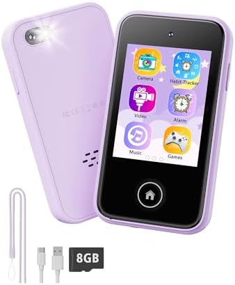 shiningstone Kids Toddler Toy Phone for Girls Boys Age 3-6, MP3 Music with Dual Camera, Kids Phone for Girls 3 4 5 6 7 Year Old, Best Christmas Birthday Gifts for Kids(Purple)