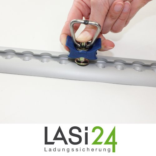 LOADCARE Single Fitting für Airlineschienen â Kunststoff Endbeschlag mit Federmechanismus â Zurröse für Zurrschiene â passend für Camper, PKW, LKW & Anhänger â stabil & schienenschonend (Blau,10) – Bild 4