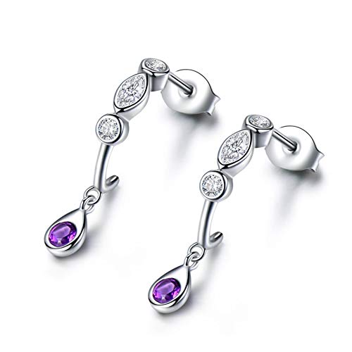 Boucles d'oreilles Argent 925 améthyste, cadeau de mariage idéal