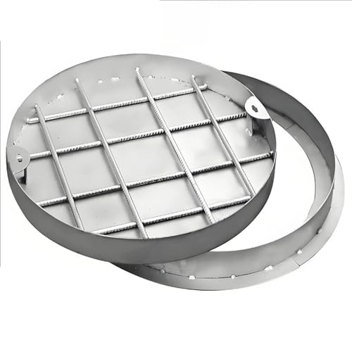 OTQEFTN Manhole Cover Round Invisible Sewage Basin Cover, Recessed Stainless Steel Septic Tank Cover, Customizable Manhole Cover and Frame/Metal Inspection Cover with Base