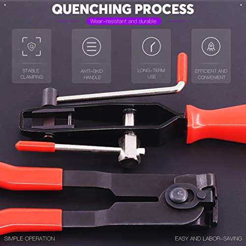 Swpeet 10Pcs Cv Joint Boot Clamp Pliers With Cv Boot Clamps Kit, Ear Boot Tie Pliers, Car Band Tool Kit, Automotive Hose Axle Plier Cv Clamp Tool Cv Joint Banding Tools For Most Cars #TOP3