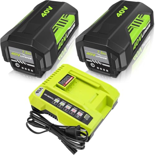 Image of OP4026 7.5Ah Replacement for Ryobi 40V Battery and OP401 Charger(7.5AH-3P) | Compatible with Ryobi 40 Volt Battery Leaf Blower, Leaf Vacuum,Weed Wacker, Snow Blower,Snow Shovel