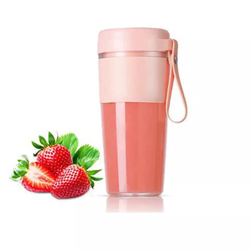 Mini portable blender, fruit juicer, USB charger, 400ML, juicer cup (Pink)