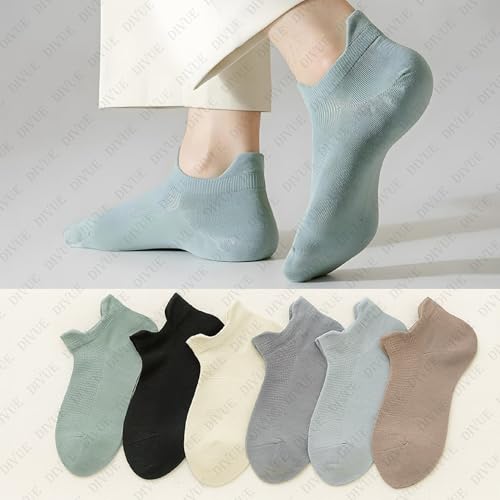 Image of DIVUE Ankle Length Socks for Men & Women | 6 Pair Multi Color Combo Pack | Soft Cotton Rich Fabric | Breathable, Sweat Absorbent & Durable | Comfortable Everyday Casual & Sports Socks