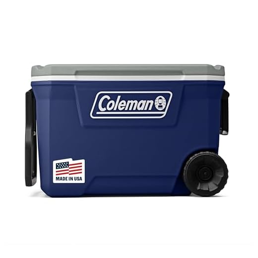 Coleman Classic Series Insulated Portable Wheeled Cooler, Leak-Resistant Outdoor Hard Cooler Keeps Ice up to 5 Days, 62-Quart