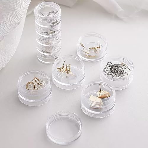 Image of 5 Layers Jewelry Case, 3.2 Inch x 1.5 Inch Transparent Plastic Organizer Box for Girls Earring Ring DIY Storage Drugs Sets (medium)