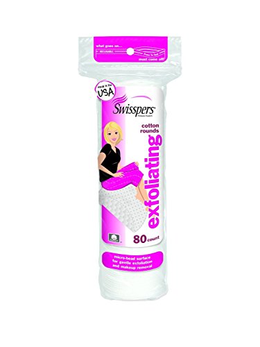 Swisspers Premium Exfoliating Cotton Rounds 80 ea (Pack of 5)