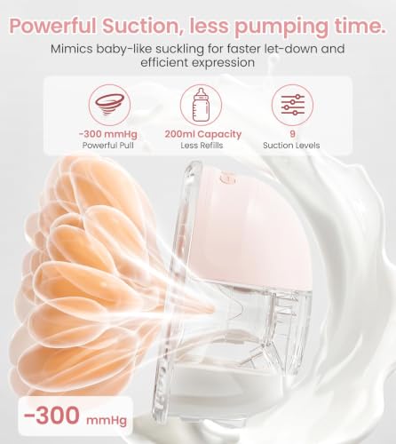 Image of NCVI Wearable Breast Pump for Moms, <42dB for Office, Home, Travel (Pink)