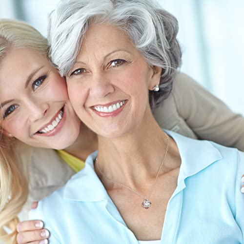 Elegant Retirement Necklace, 14K White Gold Plated Cubic Zirconia Love Knot Pendant for Women, Mothers, Friends, Teachers, Nurses, Coworkers4