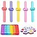 7 Piece Fidget Push Bubble Pop Toy Set, Washable Finger Press Silicone,Auto-Rebound Bubble Stress Relief Fidget, Anti-Anxiety Soothing Colors for Kids, Adults, Autism, ADHD