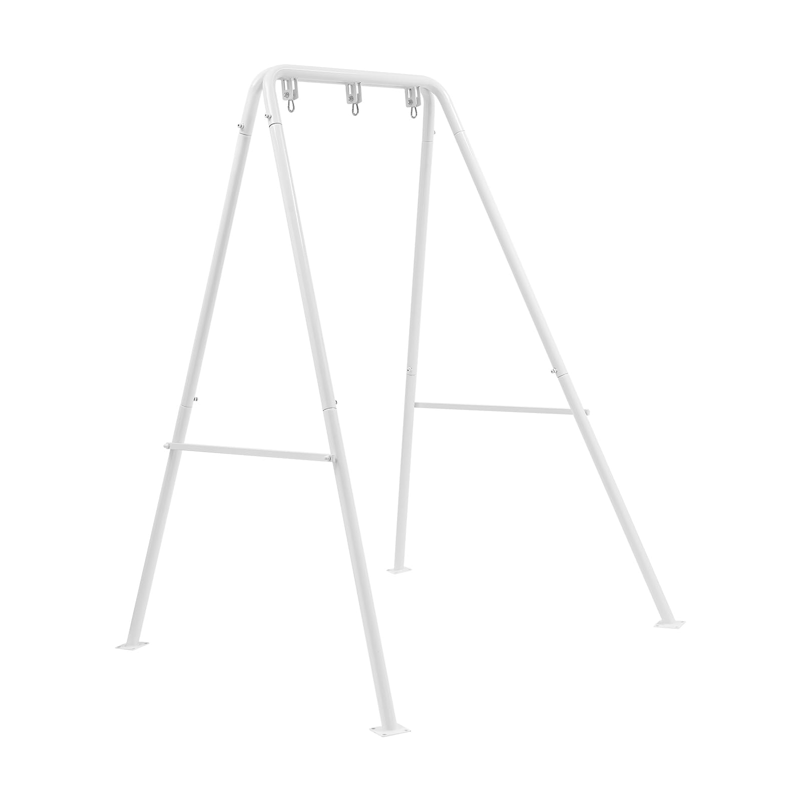 Telaio per poltrona sospesa bianca, pieghevole, triangolare in metallo, per interni ed esterni, camera da letto, balconi, giardini, cortili, 134 x 118 x 178 cm