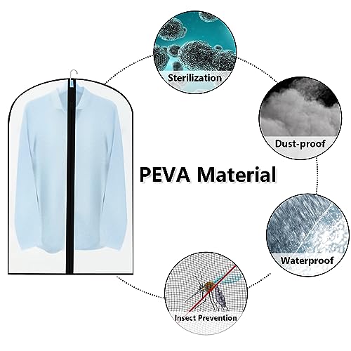 6PCS Garment Bags 60 x 100cm Waterproof Clothes Covers Protector Bags with Zip - Image 3