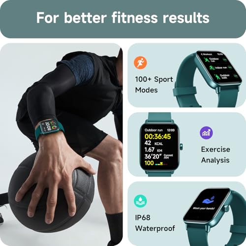 Smartwatch Herren Damen mit Telefonfunktion,1.8" Smart Watch Fitnessuhr mit Whatsapp und Alexa,Herzfrequenz Schlafmonitor… – Ansicht 5