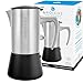 Price comparison product image GROSCHE Milano Steel | 6 Espresso Cup | Stovetop Espresso Maker: Stainless Steel Moka Pot for Greca, Induction, Electric & Gas Stoves | Dishwasher Safe Stovetop Espresso Maker Moka Pot