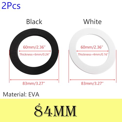 Qrity 4 Pcs Sink O Ring Seal Washer, Basin Plug Seal for Qrity 84mm Sink Waste (ASIN # B0B5CLZYB3), Black, White, 84mm Seal Washer - Image 2
