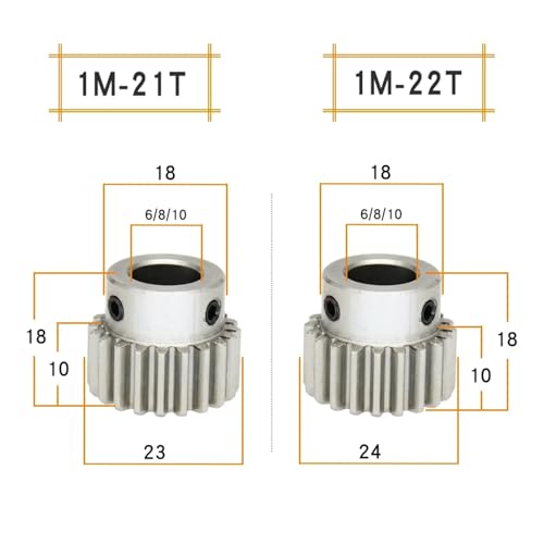 Pignon en acier inoxydable 304 robuste avec denture 1M 22T de précision