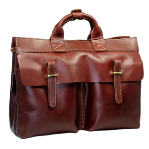 Maletín portátil de cuero para hombre y bolso mensajero vintage