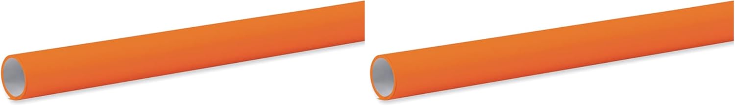 Fadeless Bulletin Board Paper, Fade-Resistant Paper for Classroom Decor, 48” x 12’, Orange, 1 Roll (Pack of 2)