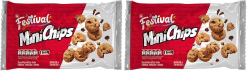 Festival Mini Chips Bite-Size Chocolate Cookies, 9.88 oz (8 Snack Packs) (Pack of 2)