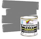 Chalkboard Blackboard Paint - Brush on Wood, Metal, Glass, Wall, Plaster Boards Sign, Frame or Any Surface. Use with Chalk Pen Wet Erase, Non-Toxic - Matte Finish [Grey] - (8.5oz Cover 32 sf)