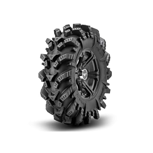 SuperATV Intimidator UTV / ATV Mud Tire for RZR, X3, General, Maverick, Ranger, Rock & All Terrain UTV Mud Tire | 28x10-14 | 2" Tread Depth | 6 Ply Ratings