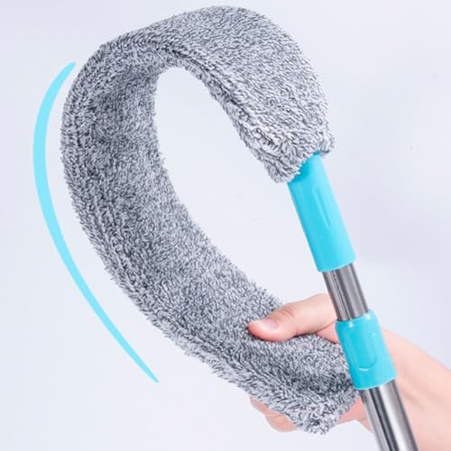 Plumero extensible telescópico para ventiladores de techo, extracción de telarañas, recogedor de polvo, cepillo de limpieza para el hogar (C)