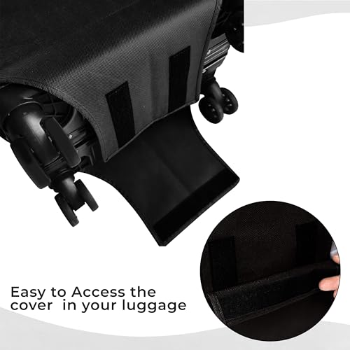 Image of Kraptick Non-Woven Luggage Cover - Waterproof, Dustproof, and Stretchable Luggage Protector Cover, Durable Non-Woven Luggage Case for Trolley (Black- 20 Inch, 24 Inch, 28 Inch) Combo of 3