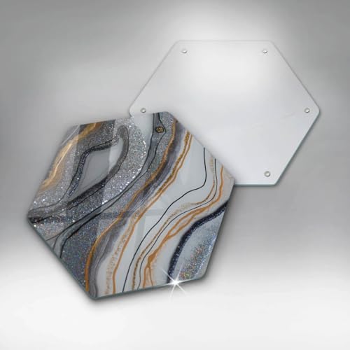 Planche à découper induction 40cm protection plaque forme hectagonale
