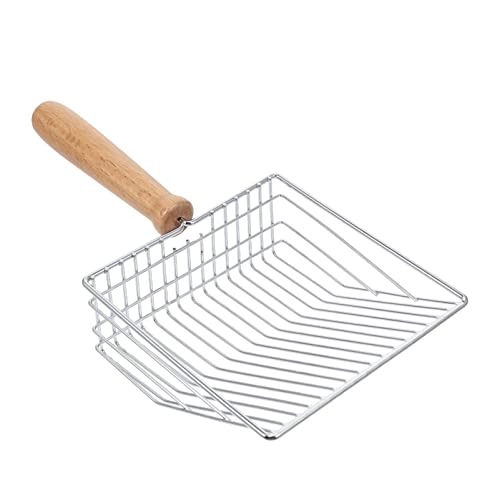 Toddmomy Pelle À Litière pour Chat pour Bac À Litière Haute Dureté Manche en Bois Argenté