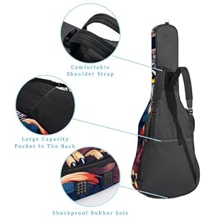 JRHEJTFZ Housse pour guitare acoustique de 1,9 cm d’épaisseur – Imperméable – Durable et élégant – Motif chouette, Multicolore 4., 42.9×16.9×4.7 in, Motif imprimé tendance - Les Beatles, Paul McCartney, John Lennon, RIngo Starr, George Harrison JRHEJTFZ Housse pour guitare acoustique de 1,9 cm d'épaisseur - Imperméable - Durable et élégant - Motif chouette, Multicolore 4., 42.9x16.9x4.7 in, Motif imprimé tendance – Image 3