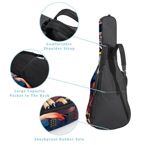 JRHEJTFZ Housse pour guitare acoustique de 1,9 cm d’épaisseur – Imperméable – Durable et élégant – Motif chouette, Multicolore 4., 42.9×16.9×4.7 in, Motif imprimé tendance - Les Beatles, Paul McCartney, John Lennon, RIngo Starr, George Harrison JRHEJTFZ Housse pour guitare acoustique de 1,9 cm d'épaisseur - Imperméable - Durable et élégant - Motif chouette, Multicolore 4., 42.9x16.9x4.7 in, Motif imprimé tendance – Image 4