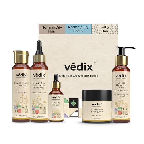 Vedix Customized Ayurvedic Hair Care Kit for Normal – Oily Scalp & Wavy To Curly Hair