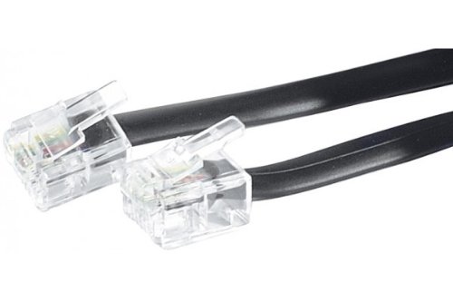 Cable de teléfono RJ11, 30 m, negro