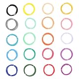 Beaupretty 3D Printing Pen Filament Refills 1.75mm High-Temperature Pcl Material 5-Meter 20-Color Bundle Compatible with 3D Pens for Precise Crafting and Industrial Use