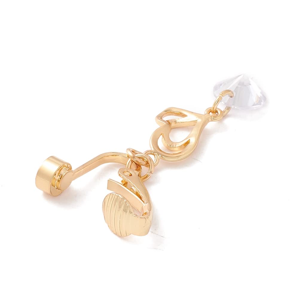 Via Mazzini Clip-On Style Heart Crystal Belly Button Navel Ring For Women And Girls (BB0104) 1 Pc 1