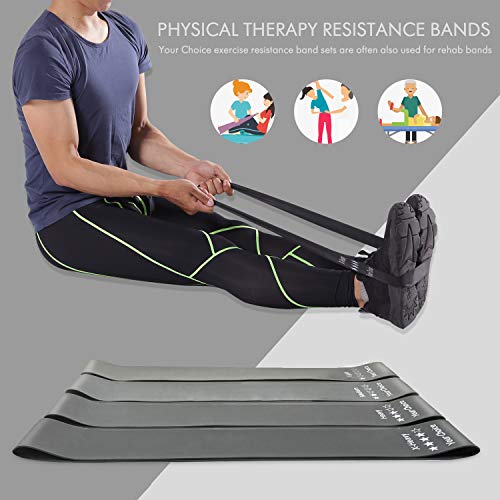 Your Choice Premium Resistance Loop Bands Exercise Work Out Fitness Bands for Legs and Glutes, Physicaly, Stretch (B4 Gray Series) - Thumbnail 2