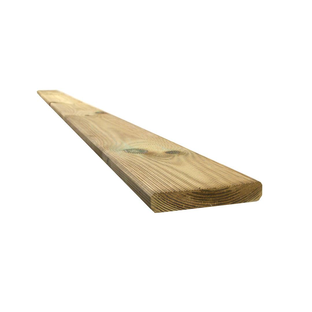 Snowdon Timber, Treated Reject Decking Board, (L) 2.4m x (W) 119mm x (T) 21mm, Garden and Outdoor Timber Deck
