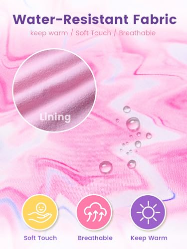 Image of WELAKEN Fleece lined Jackets with Water-Resistance Frabic for Kid's & Toddler II Girl's Rain Jacket & coats