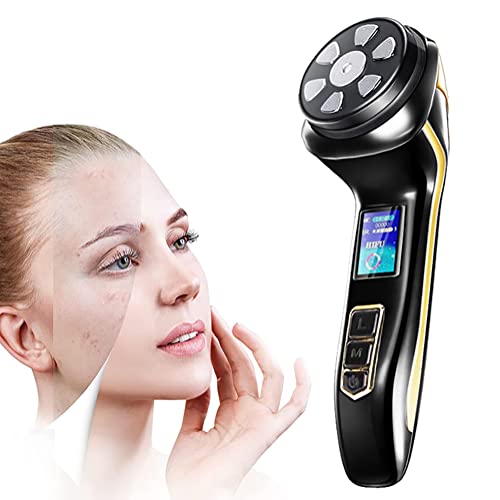 Mini Macchina HIFU 4 in 1 Dispositivo di Bellezza per il Lifting della Pelle per le donne viso e Corpo Mento Collo Occhio, Massaggiatore Facciale Portatile a Impulsi RF ad Ultrasuoni EMS