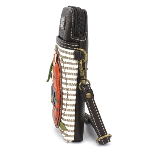 Image of CHALA Wilderness Animal Collection Cell Phone Crossbody Purse-Women PU Leather /Canvas Multicolor Handbag w /Adjustable Strap