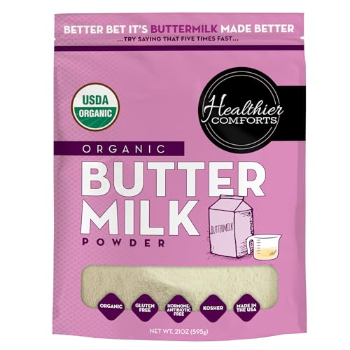 Healthier Comforts Organic Buttermilk Powder | USDA Certified, Kosher, Gluten