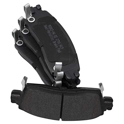 Image of TRQ Rear Brake Pad and Rotor Set Semi Metallic Coated Rotors Calipers Hoses Compatible with 2008-2016 Buick Enclave 2009-2017 Chevrolet Traverse 2007-2016 GMC Acadia 2007-2010 Saturn Outlook
